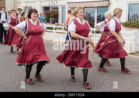 Ballerini Chinewrde Morris al festival folk di Sidmouth nel 2008 Foto Stock