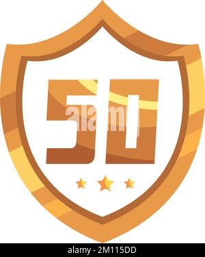 cinquantesimo scudo d'oro annivario Illustrazione Vettoriale
