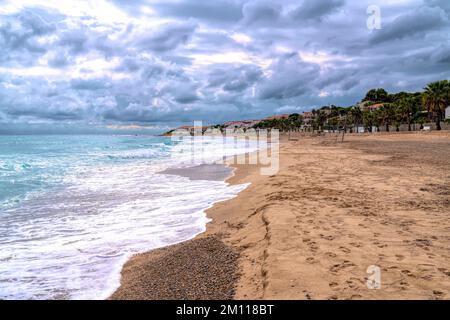 L`Almadrava Spagna spiaggia Costa Dorada Catalogna a nord del Delta Ebro Foto Stock