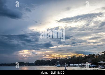 Una vista della costa Bluffton South Carolina al tramonto Foto Stock