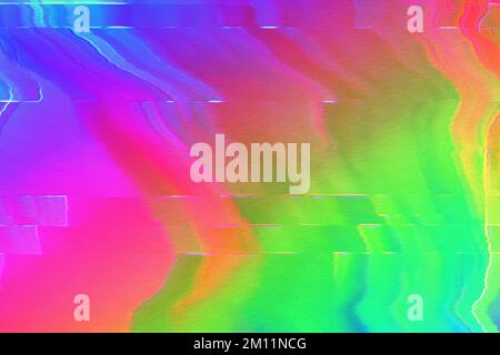 Motion Glitch multicolore sfondo psichedelico testurizzato distorto Foto Stock