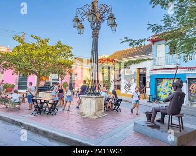 Sud America, Colombia, Departamento de Bolívar, Cartagena de Indias, Barrio Getsemaní, street scene nel quartiere di Getsemaní Foto Stock