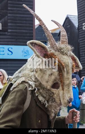 Inghilterra, East Sussex, Hastings, l'annuale Jack in the Green Festival, partecipanti al Jack in the Green Parade Foto Stock