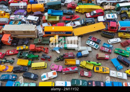 Inghilterra, Dorset, Bridport, Bridport Market, esposizione di auto da collezione vintage e camion Foto Stock