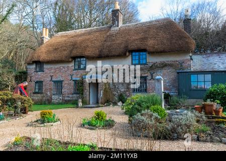 Inghilterra, Dorset, Dorchester, Hardy's Cottage, Higher Bockhampton Village, Luogo di nascita dell'autore inglese Thomas Hardy Foto Stock