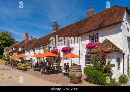 Inghilterra, East Sussex, Eastbourne, East Dean Village, The Tiger Inn Pub Foto Stock