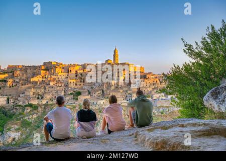 Matera, provincia di Matera, Basilicata, Italia, Europa. Alba di Matera Foto Stock