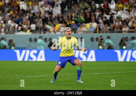 Doha, Catar. 09th Dec, 2022. Pedro durante la partita tra Croazia e Brasile, valida per i quarti di finale della Coppa del mondo, che si tiene presso l'Education City Stadium di Doha, Qatar. Credit: Richard Callis/FotoArena/Alamy Live News Foto Stock