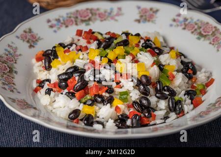 Primo piano di Gallo pinto, cibo tradizionale Nicaragua. Foto Stock