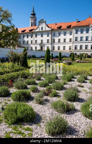 Abbazia Benedettina Schäftlarn Giardino Presule, alta Baviera, Baviera, Germania, Europa Foto Stock