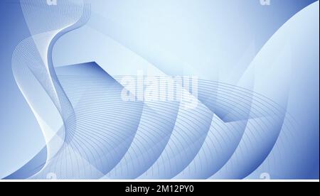 Sfondo vettoriale azzurro con cerchi curvi. Un'illustrazione a colori completamente nuova Illustrazione Vettoriale