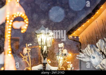 Inverno a Natale a Hohenems, Vorarlberg, Austria. Foto Stock