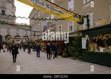 Mercatino di Natale a Salisburgo, Austria, Europa Foto Stock