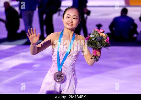 Torino, Italia. 09th Dec, 2022. Mao Shimada (Giappone - Junior Women 1st° posto) durante le finali ISU Skating Grand Prix 2022 - Day2, Ice Sports a Torino, Italia, dicembre 09 2022 Credit: Independent Photo Agency/Alamy Live News Foto Stock