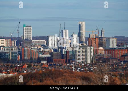 Skyline del centro di Leeds Foto Stock