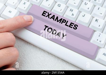 Esempi di testo di scrittura a mano. Esempio di foto di idea aziendale modello da seguire spiegazione della guida, ad esempio Foto Stock