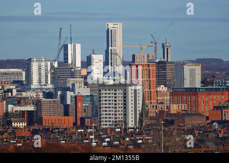 Skyline del centro di Leeds Foto Stock