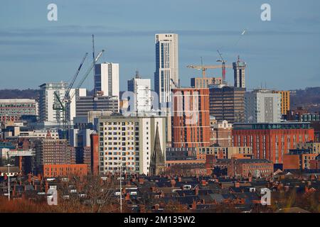 Skyline del centro di Leeds Foto Stock