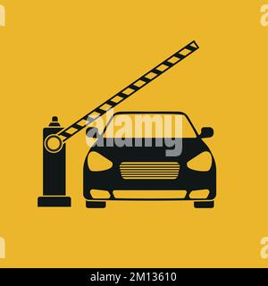 Barriera di sicurezza per auto e parcheggio icona vettore eps 10 Illustrazione Vettoriale