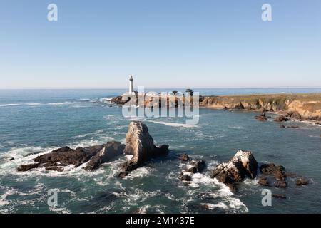 Vista aerea del faro di Pigeon Point in California Foto Stock