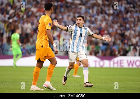 Al Daayen, Qatar. 09th Dec, 2022. Marcos Acuna dell'Argentina durante la Coppa del mondo FIFA 2022, incontro di calcio di un quarto di finale tra Paesi Bassi e Argentina il 9 dicembre 2022 allo stadio Lusail di al Daayen, Qatar - Foto: Jean Catuffe/DPPI/LiveMedia Credit: Independent Photo Agency/Alamy Live News Foto Stock