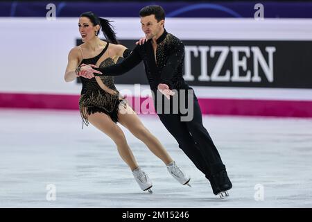 Torino, Italia. 09th Dec, 2022. Charlene Guignard e Marco Fabbri in Italia si sono sfidati durante il Gran Premio d'ISU della finale di Pattinaggio di figura Torino 2022 a Torino Palavela. Credit: SOPA Images Limited/Alamy Live News Foto Stock