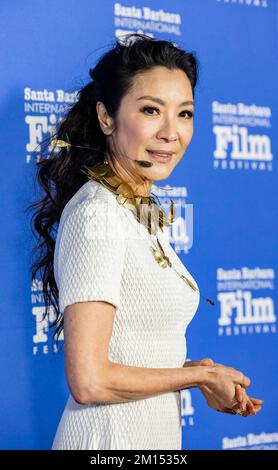 Santa Barbara, Stati Uniti. 09th Dec, 2022. Michelle Yeoh al Festival Internazionale del Cinema di Santa Barbara riceverà il Premio annuale Kirk Douglas 15th per l'eccellenza nel Film al Ritz-Carlton Bacara di Santa Barbara, CA, venerdì 9 dicembre 2022. (Foto di Rod Rolle/Sipa USA) Credit: Sipa USA/Alamy Live News Foto Stock