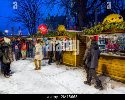 Mercatino di Natale, Old Quebec City, Quebec, Canada Foto Stock