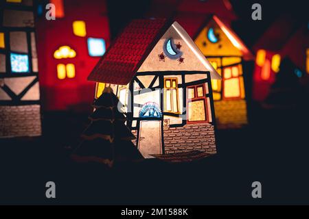 Decorazioni natalizie nel mercatino di Natale Hannover Germania Foto Stock