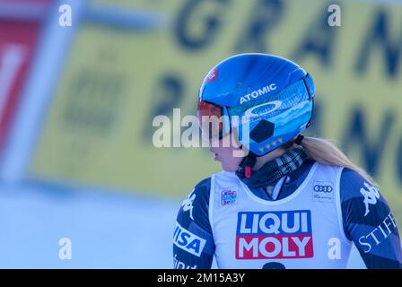 Sestriere, Italia. 10th Dec, 2022. Durante la Coppa del mondo Audi FIS 2022 womenÂ&#X80;&#x99;s Slalom gigante il 10 dicembre 2022, a Sestriere, Italia. Photo Nderim Kaceli Credit: Independent Photo Agency/Alamy Live News Foto Stock