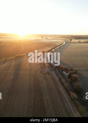 Foto aerea di Grants Lock. Canale Oxford. Oxfordshire. Inghilterra. REGNO UNITO Foto Stock