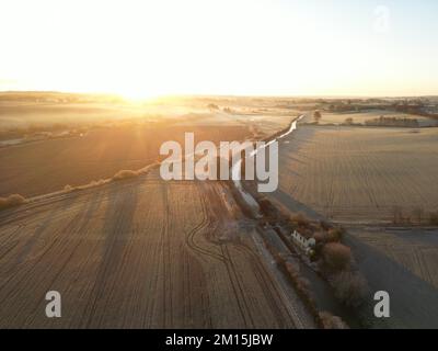 Foto aerea di Grants Lock. Canale Oxford. Oxfordshire. Inghilterra. REGNO UNITO Foto Stock