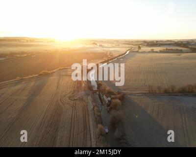 Foto aerea di Grants Lock. Canale Oxford. Oxfordshire. Inghilterra. REGNO UNITO Foto Stock