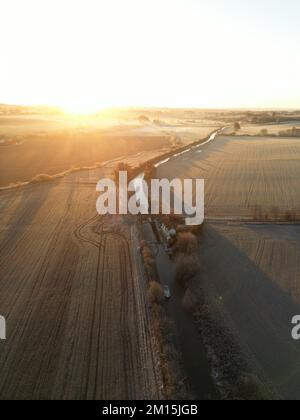 Foto aerea di Grants Lock. Canale Oxford. Oxfordshire. Inghilterra. REGNO UNITO Foto Stock