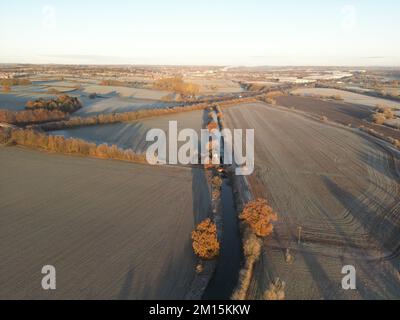 Foto aerea di Grants Lock. Canale Oxford. Oxfordshire. Inghilterra. REGNO UNITO Foto Stock