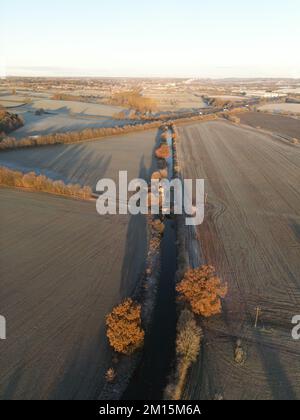 Foto aerea di Grants Lock. Canale Oxford. Oxfordshire. Inghilterra. REGNO UNITO Foto Stock