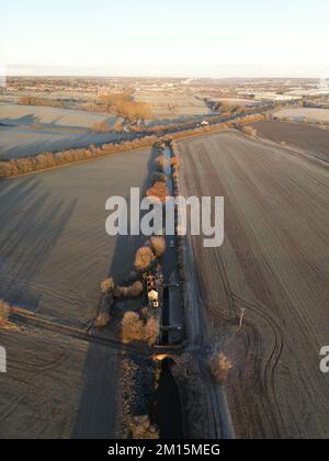 Foto aerea di Grants Lock. Canale Oxford. Oxfordshire. Inghilterra. REGNO UNITO Foto Stock