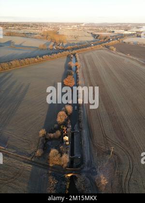 Foto aerea di Grants Lock. Canale Oxford. Oxfordshire. Inghilterra. REGNO UNITO Foto Stock