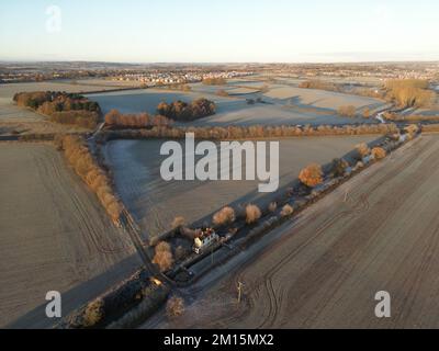 Foto aerea di Grants Lock Pyramid Triangle. Canale Oxford. Oxfordshire. Inghilterra. REGNO UNITO Foto Stock