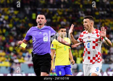 Doha, Qatar. 09th Dec, 2022. Education City Stadium carta gialla per Ivan Perisic in Croazia durante una partita tra Croazia e Brasile, valida per le quarti di finale della Coppa del mondo, tenutasi presso l'Education City Stadium di Doha, Qatar. (Marcio Machado/SPP) Credit: SPP Sport Press Photo. /Alamy Live News Foto Stock