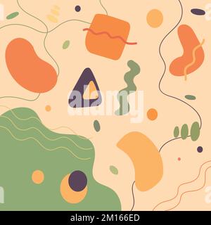 Sfondo astratto. Colori pastello. Varie forme astratte. Linee e forme uniformi. Grafica vettoriale Illustrazione Vettoriale
