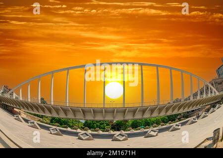 Alameda o Ponte di Calatrava a Valencia, Spagna Foto Stock