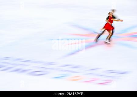 Torino, Italia. 10th Dec, 2022. US Madison Chock ed Evan Bates si sfidano nella Ice Dance Rhythm Dance al Gran Premio di Figura 2022 della ISU finale di Pattinaggio a Torino, Italia, sabato 10 dicembre 2022. FOTO DI BELGA JASPER JACOBS Credit: Belga News Agency/Alamy Live News Foto Stock