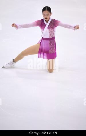 Torino, Italia. 10 dicembre 2022. Rinka Watanabe del Giappone compete nella gara di Pattinaggio libero femminile durante il terzo giorno della finale di Pattinaggio di figura del Gran Premio dell'ISU. Credit: Nicolò campo/Alamy Live News Foto Stock