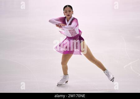 Torino, Italia. 10 dicembre 2022. Rinka Watanabe del Giappone compete nella gara di Pattinaggio libero femminile durante il terzo giorno della finale di Pattinaggio di figura del Gran Premio dell'ISU. Credit: Nicolò campo/Alamy Live News Foto Stock