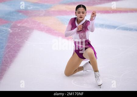 Torino, Italia. 10 dicembre 2022. Rinka Watanabe del Giappone compete nella gara di Pattinaggio libero femminile durante il terzo giorno della finale di Pattinaggio di figura del Gran Premio dell'ISU. Credit: Nicolò campo/Alamy Live News Foto Stock