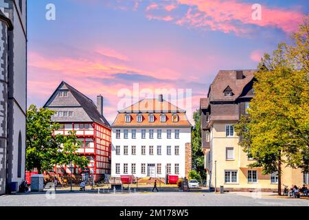 Mercato a Giessen, Hessen, Germania Foto Stock