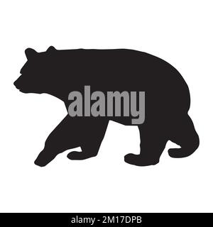 Illustrazione vettoriale di Silhouette dell'orso grizzly Illustrazione Vettoriale