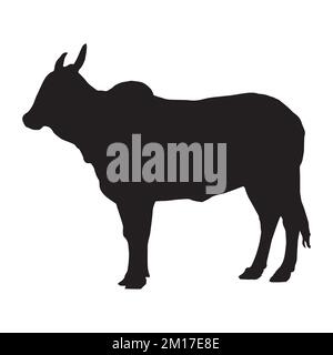 Illustrazione vettoriale della silhouette di Cow Art Illustrazione Vettoriale