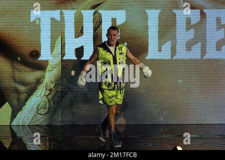 Leeds, Regno Unito. 11th Dec, 2022. First Direct Arena Leeds, Leeds, West Yorkshire, 10th dicembre 2022. Josh Warrington durante la lotta tra Josh Warrington e Luis Alberto Lopez per il titolo IBF World Featherweight. Credit: Touchlinepics/Alamy Live News Foto Stock